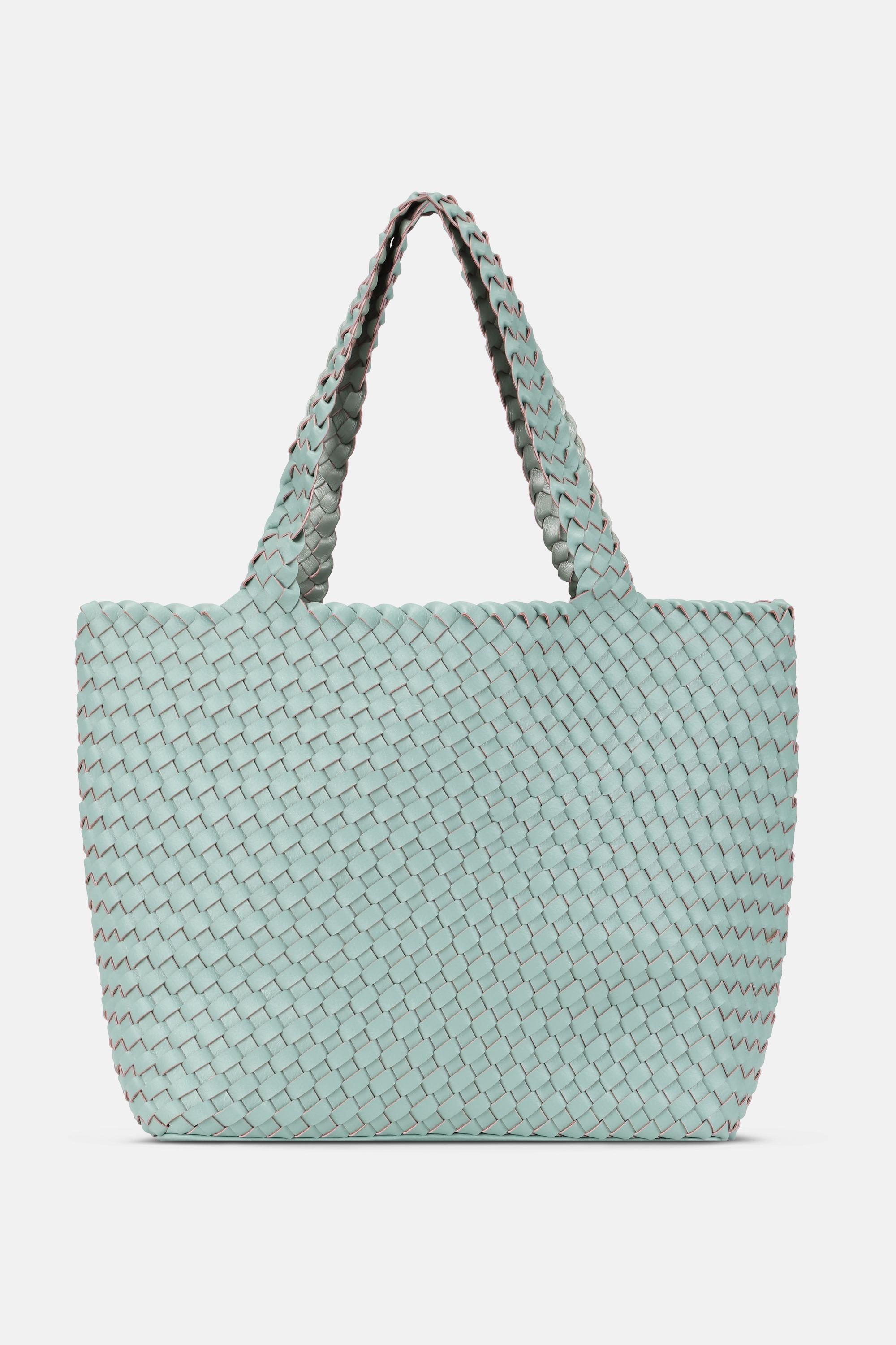 Tote Bag Braided - Beach Glass Metallic Mint